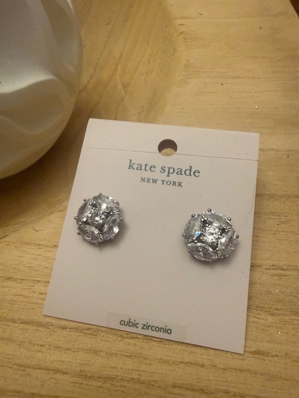 Kate Spade Flying Colors Cubic Zirconia Cluster Stud Earrings Silver